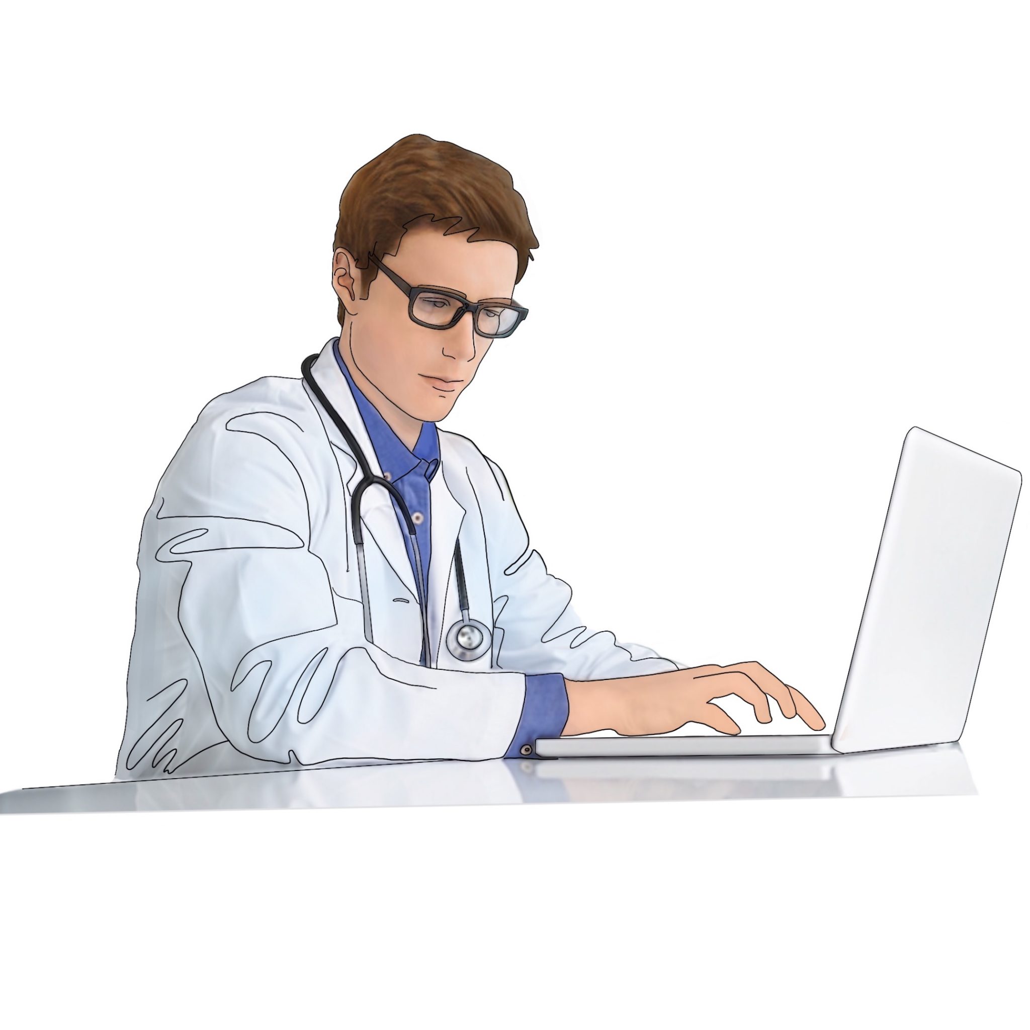 A drawing of a medical provider ordering a Snap home test for diagnosis of sleep apnea